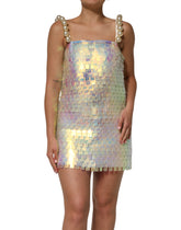 Dolce & Gabbana Multicolor Sequin Holographic Mini  Dress
